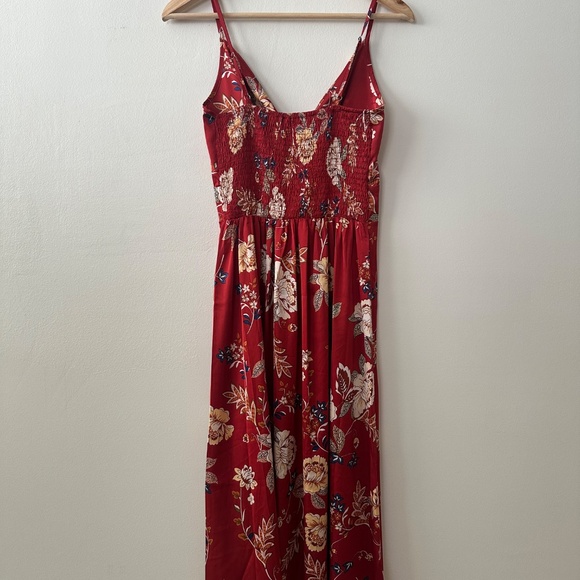 red floral tie front dress - Picture 2 of 2